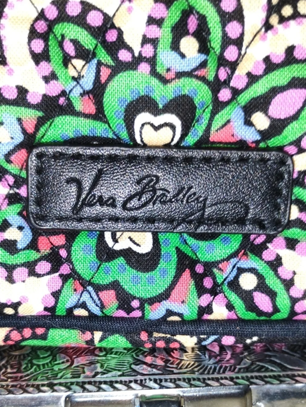 Vera Bradley Black Paisley Travel Cosmetic Bag